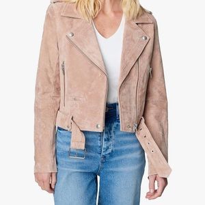 SL8 Blank NYC Blush Nude Suede Moto Jacket